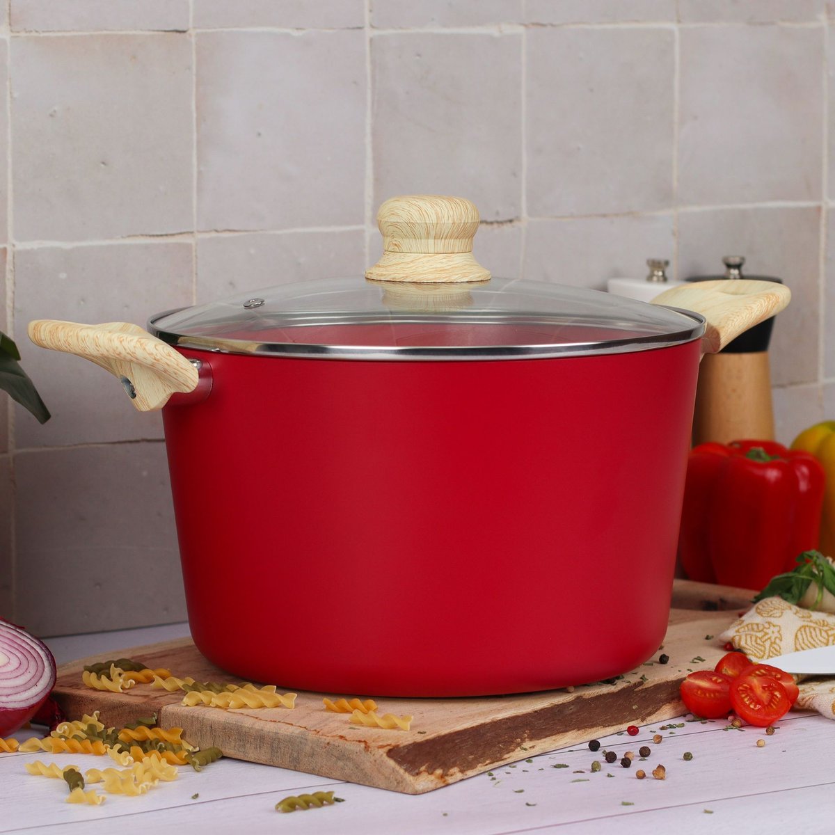 Set 13 pièces de cuisson aluminium, COLORAMA magenta, MENASTYL