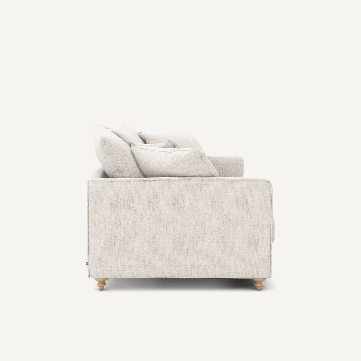 Canapé compact convertible 3 places, en toile jaspée, LAZARE naturel, AM.PM