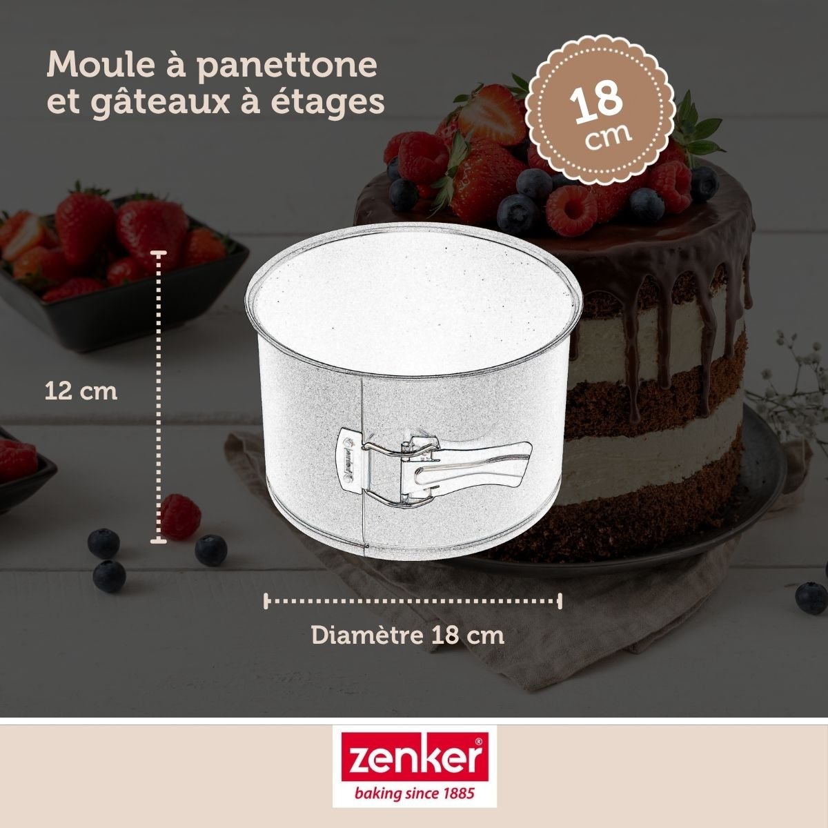 Set de 4 ustensiles de pâtisserie moule à gâteaux 2 bols noir, ZENKER