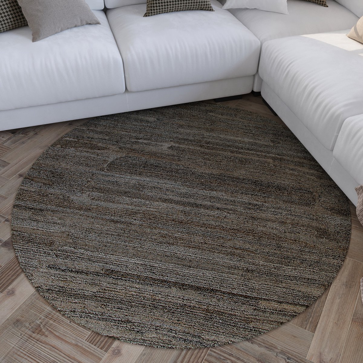 Tapis couloir uni texturé style naturel , Hamptons EIGHTEEN marron gris, WECON HOME