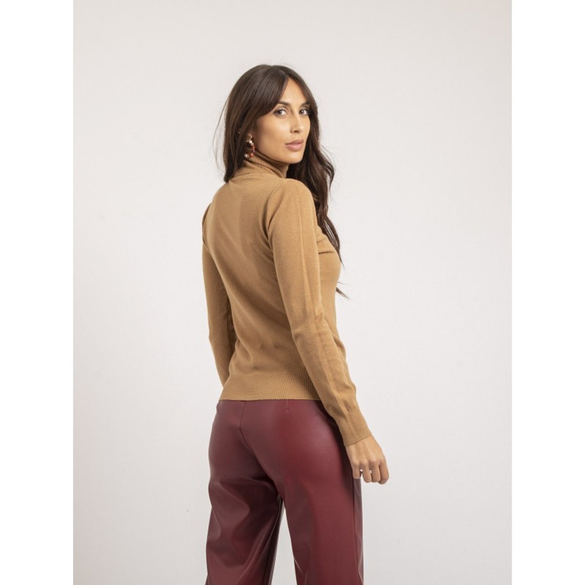 Pull Col Roulé Kobina beige, DONA LISA
