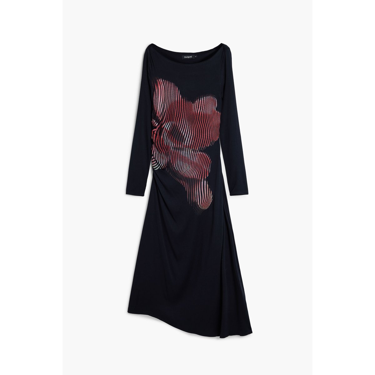 Robe midi pixellisée noir, DESIGUAL