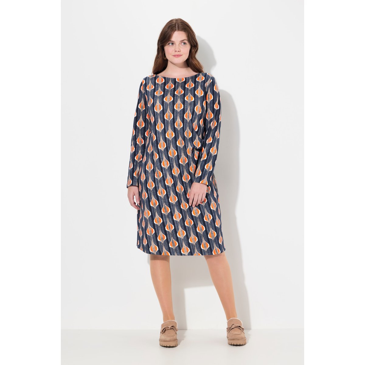 Robe en molleton de coton bio noir, ULLA POPKEN