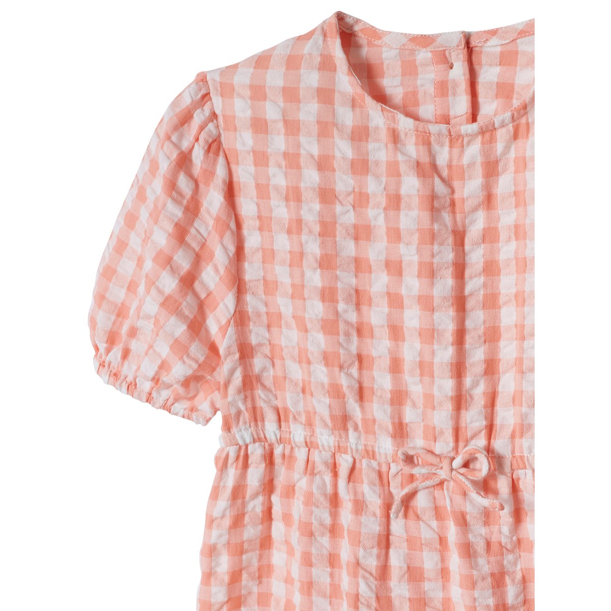 Robe à volant manches 3/4 corail, VERTBAUDET