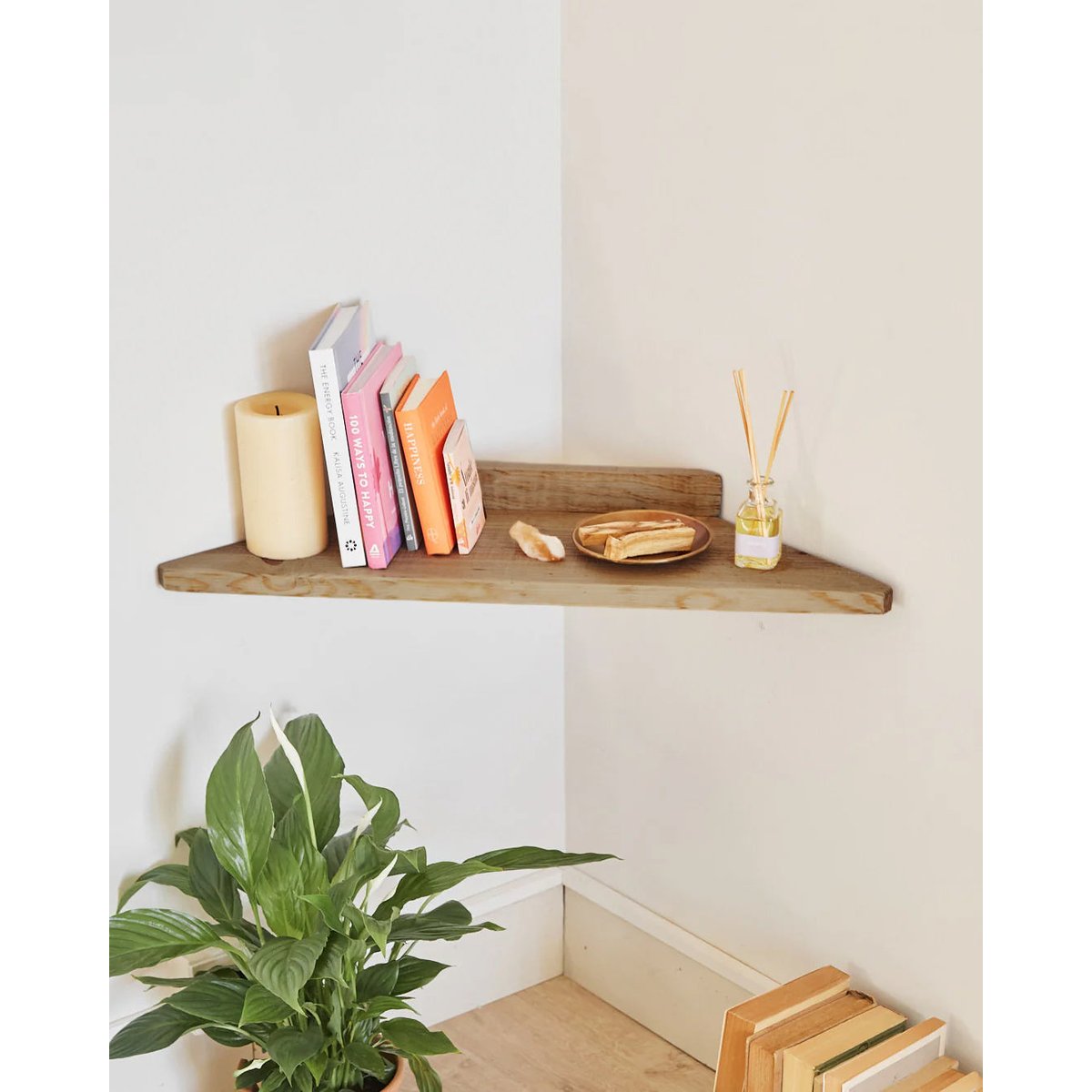 Étagère d’angle en bois recyclé marron 70 cm - ERINOME marron, HANNUN