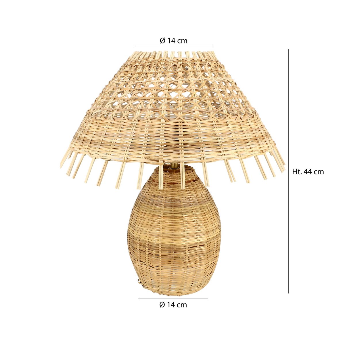 Lampe à poser en rotin, JOYCE naturel, NOW'S HOME