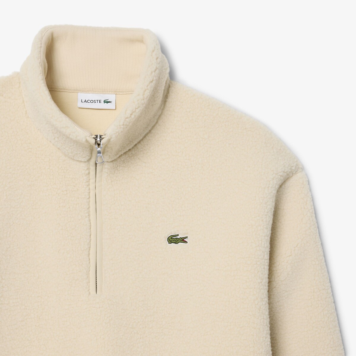 Sherpa Half Zip Sweatshirt ecru , LACOSTE