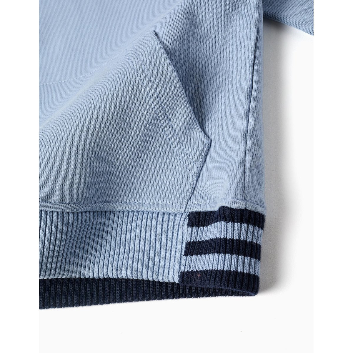 Sweat en coton avec une poche kangourou bleu clair, ZIPPY