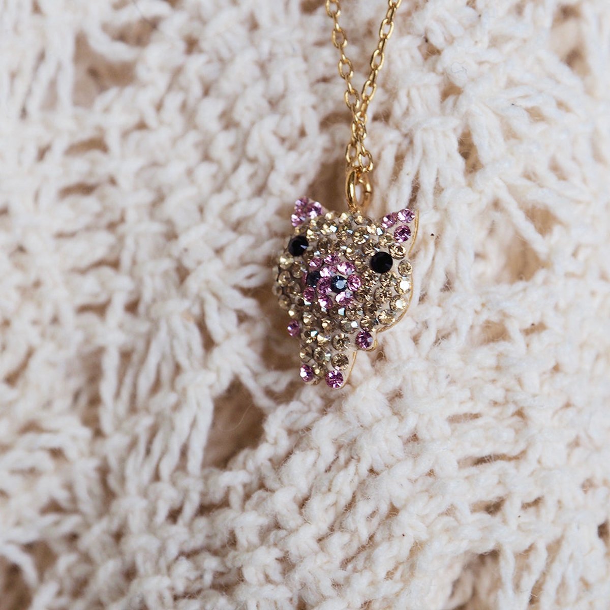 Collier kuchi pig kawaii rose, CAROLINE NAJMAN