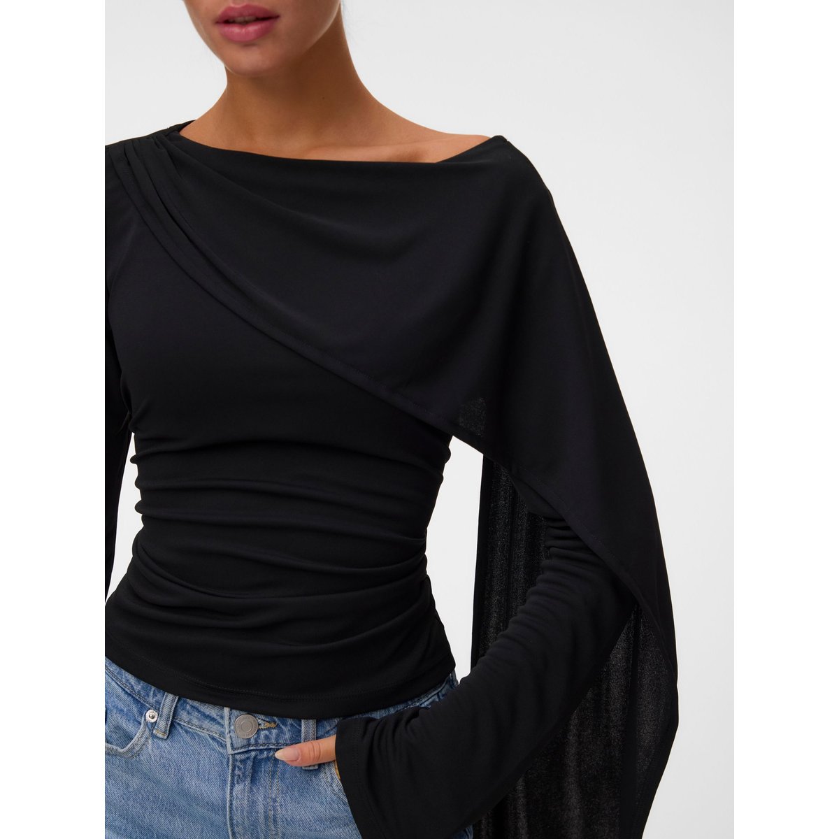 Top Asymétrique noire - black, VERO MODA