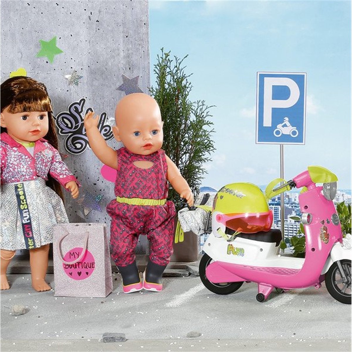Baby born City Deluxe Scooter combinaison 43 cm multicolore, ZAPF CREATION