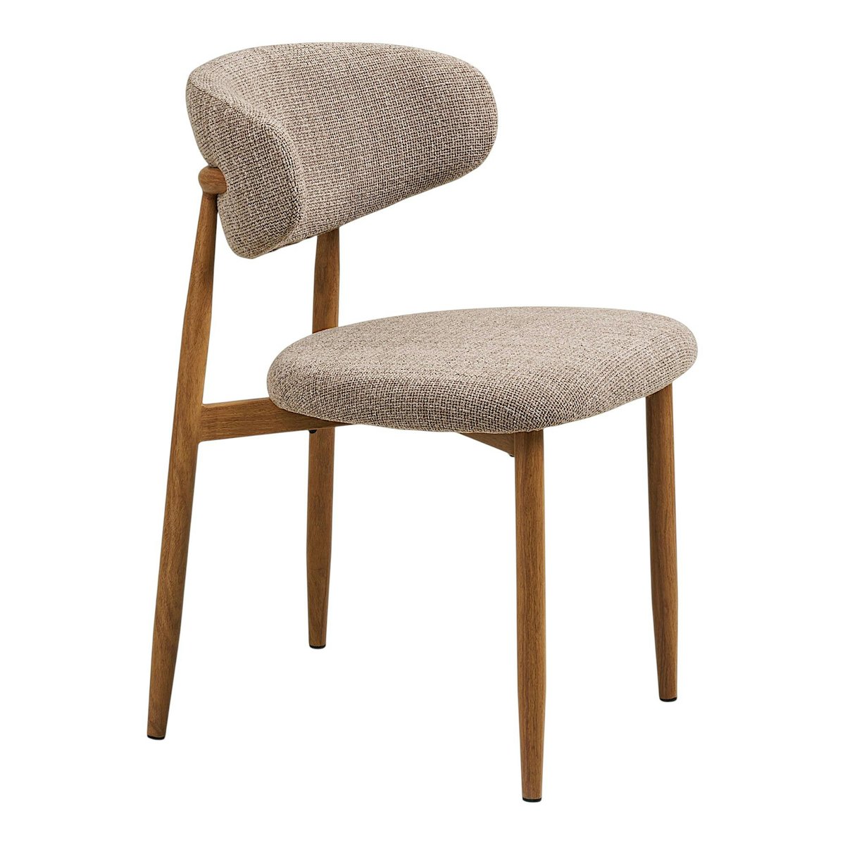 Chaise vintage bois et tissu (lot de 2) AMSTERDAM bois clair, PIER IMPORT