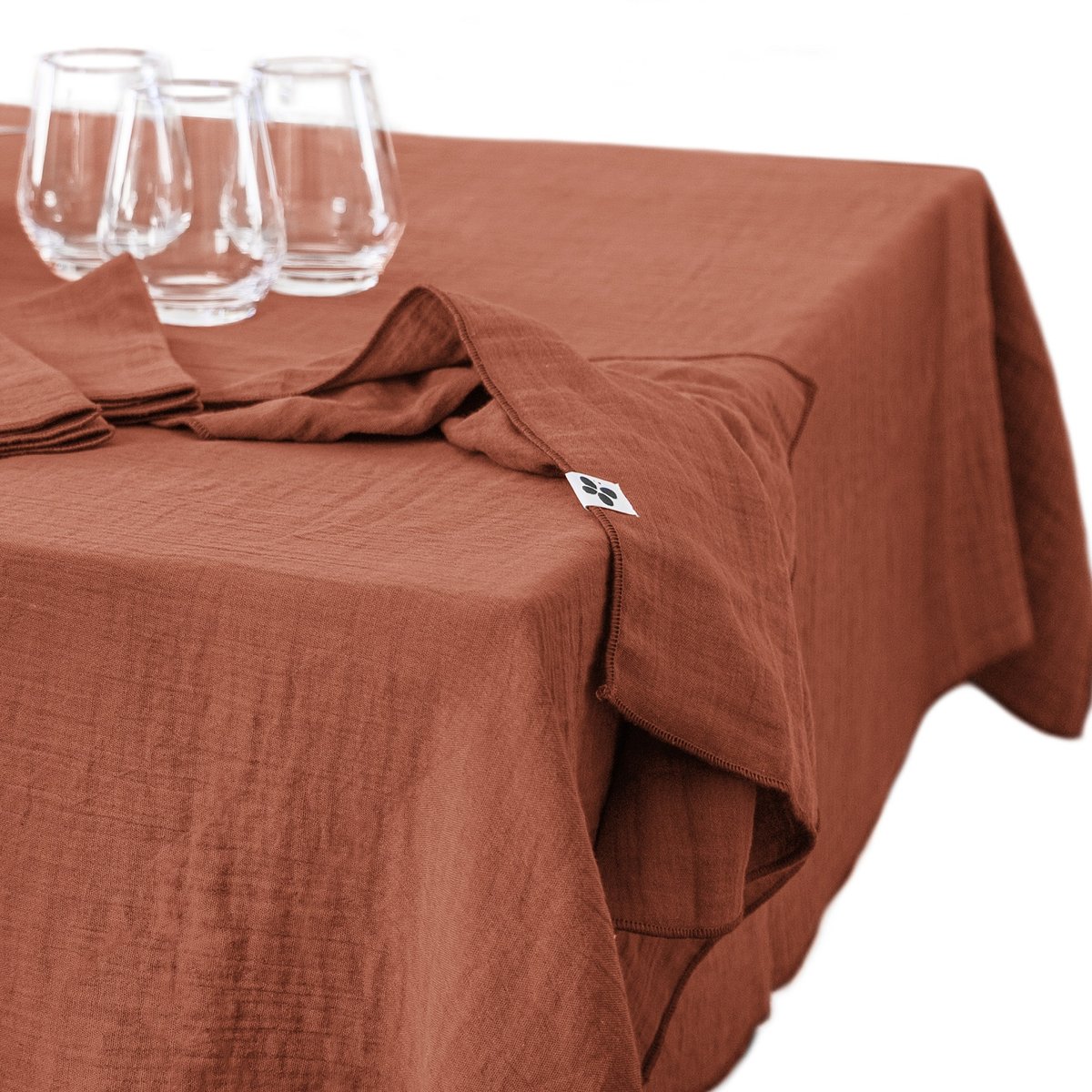 Nappe rectangle gaze de coton Gaia chantilly, EDEN