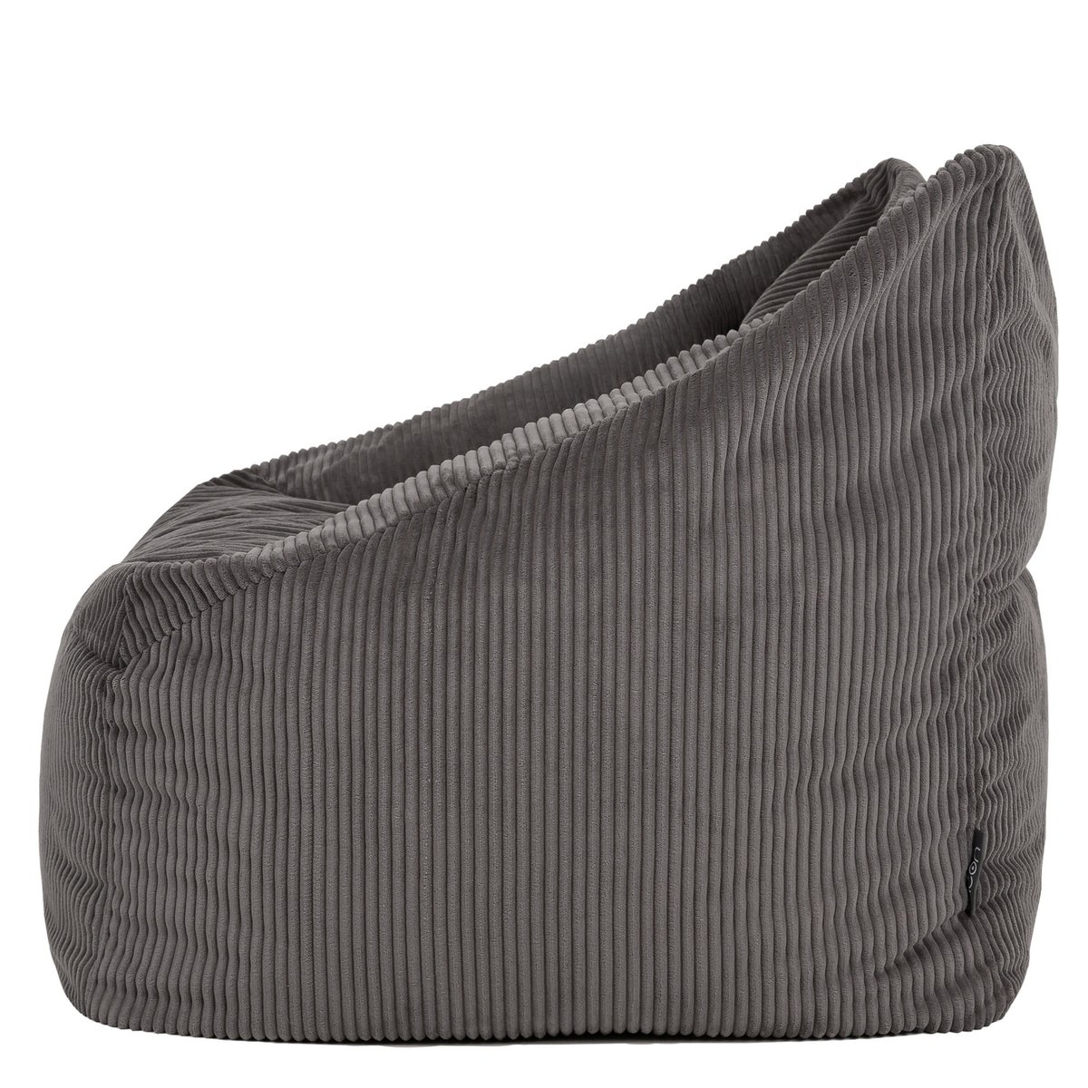 Pouf fauteuil salon velours côtelé Oeko-Tex® - NATALIA gris anthracite, ICON