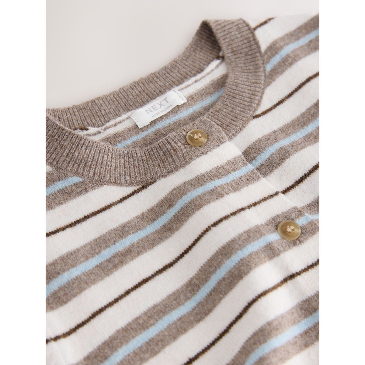 Cardigan en tricot rayure neutre, NEXT