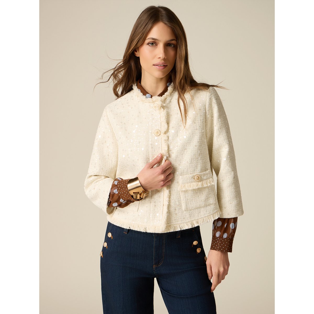 Veste à paillettes blanc, OLTRE