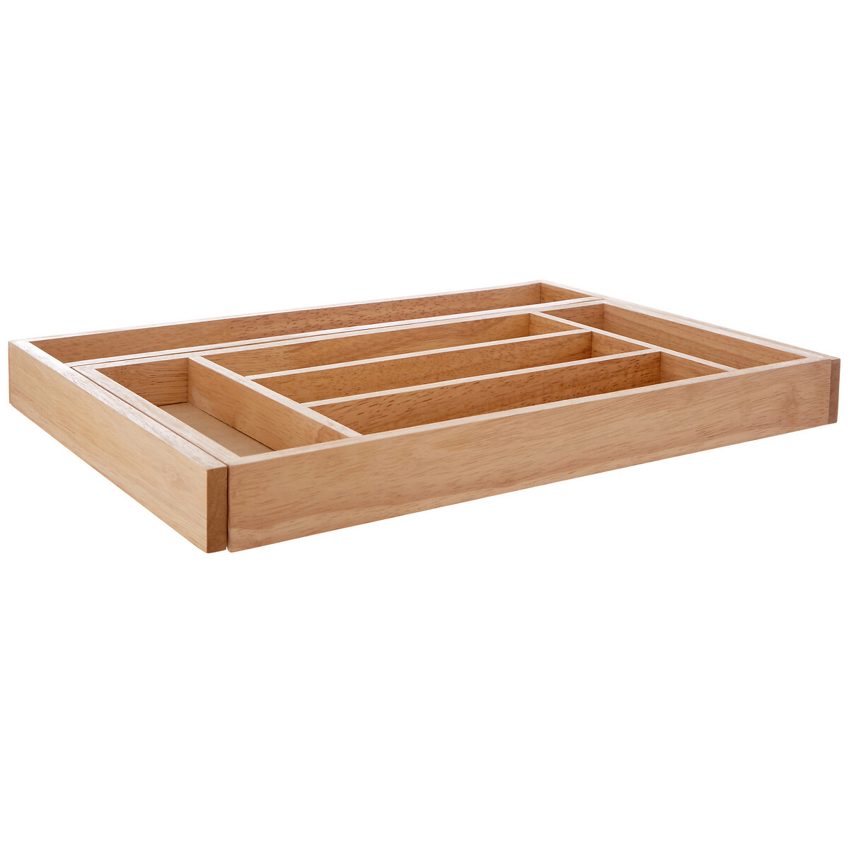 7-Compartment Expandable Organiser in Rubberwood brown, SO'HOME