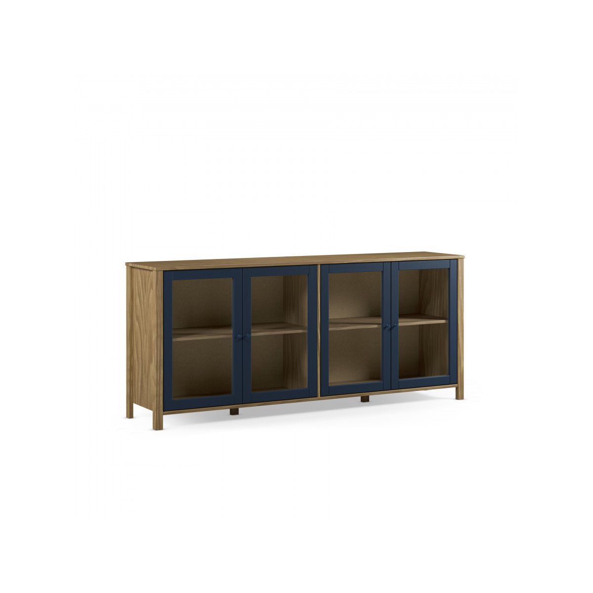 Buffet  en panneaux de particules 4 portes 186 cm, LEXIE bleu, BOBOCHIC
