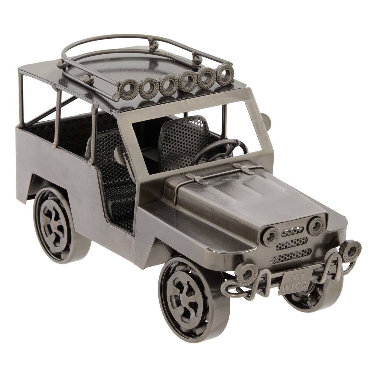 Voiture 4x4 déco en acier IMRAN argent, ATMOSPHERA