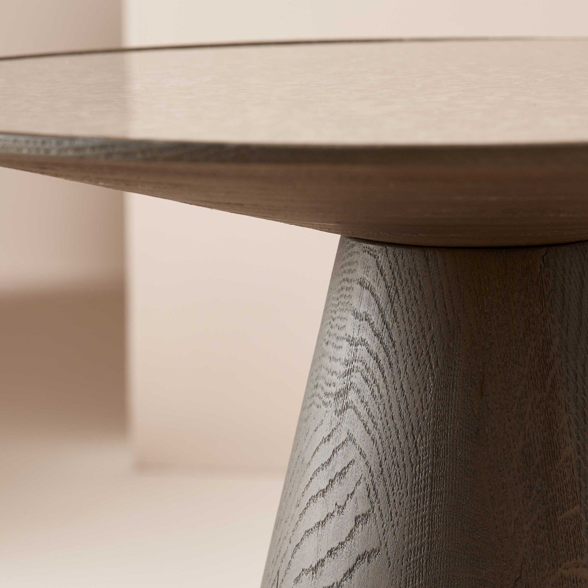 Bout de canapé en chêne et verre L60 cm - MAFRA bois clair, SIGNATURE