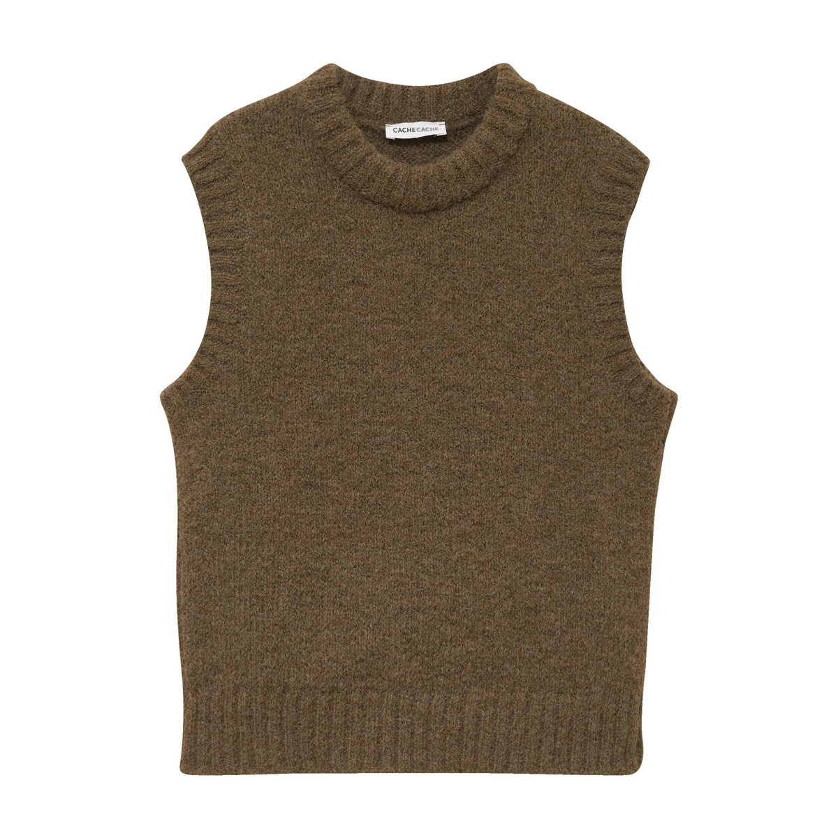 Pull sans manches vert kaki, CACHE CACHE