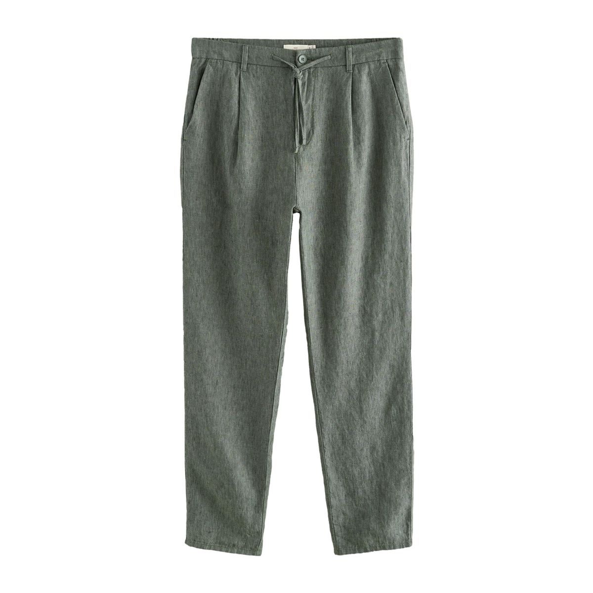 Pantalon chino plissé lin, lot de 2 signature vert, NEXT