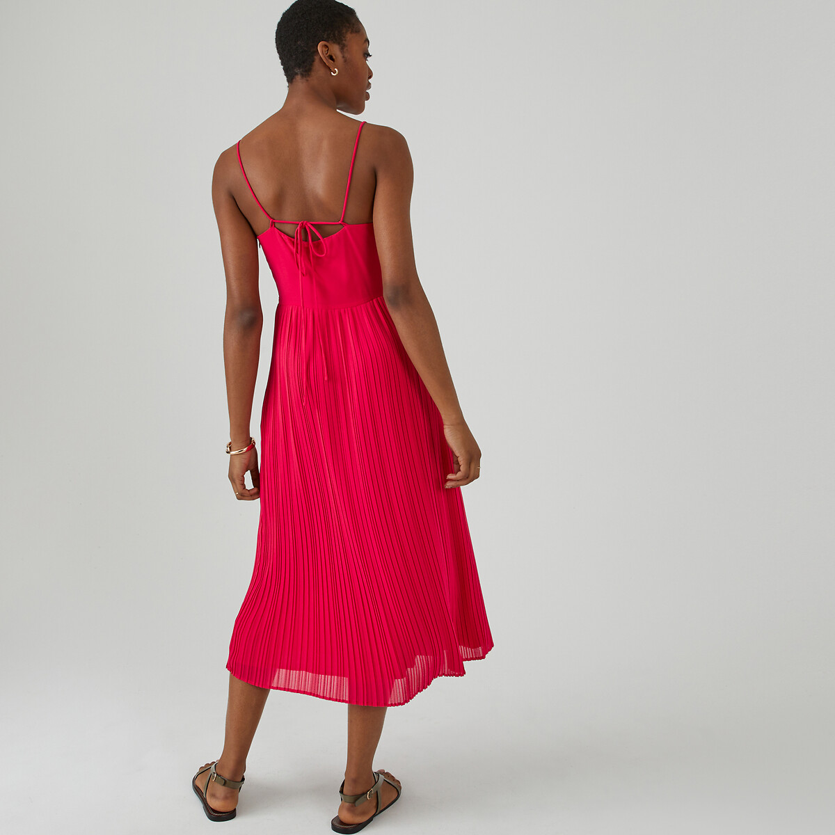Sunray Pleated Cami Dress fuchsia pink, LA REDOUTE COLLECTIONS