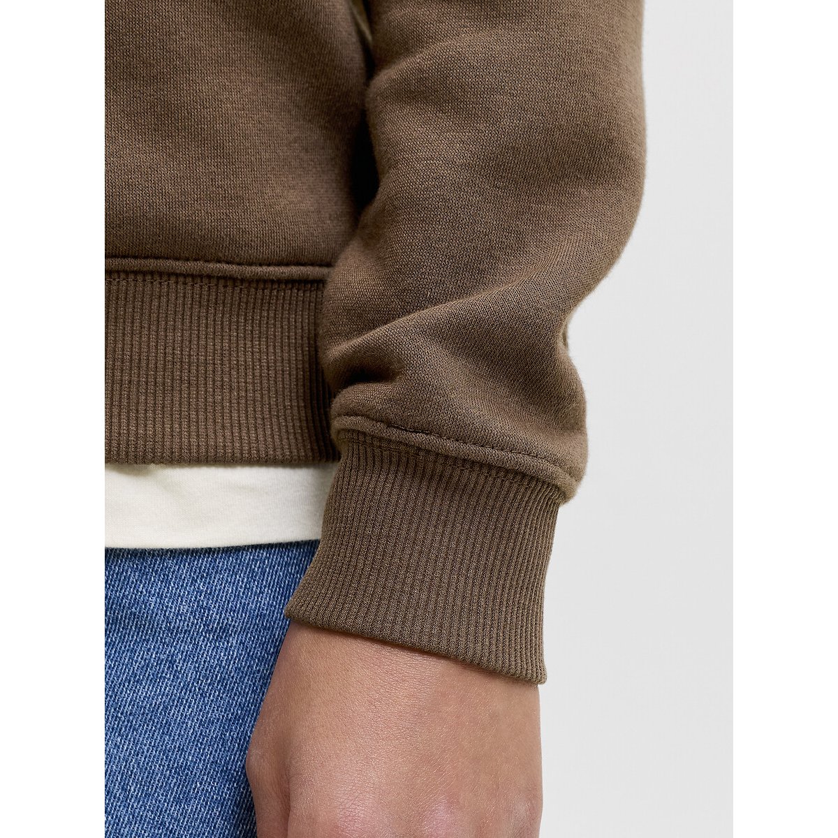 Sweat à capuche en molleton marron, JACK & JONES JUNIOR