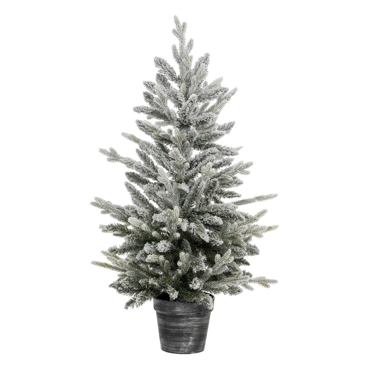 Sapin en pot Frosty 100 cm blanc, FEERIC LIGHTS & CHRISTMAS