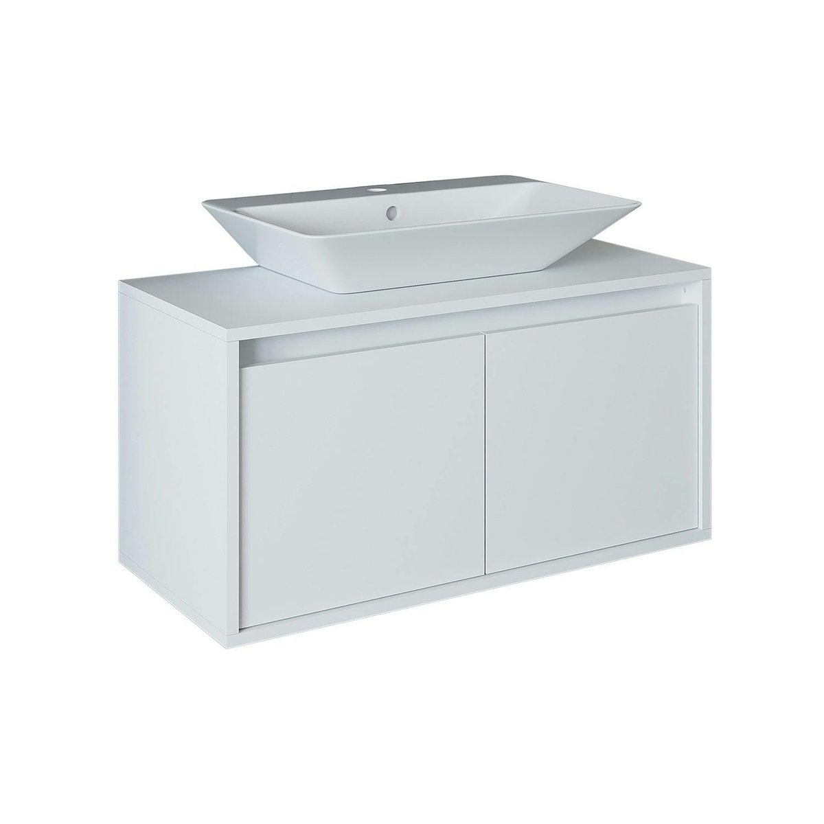 Meuble suspendu 2 portes + vasque VIVE blanc, PIER IMPORT