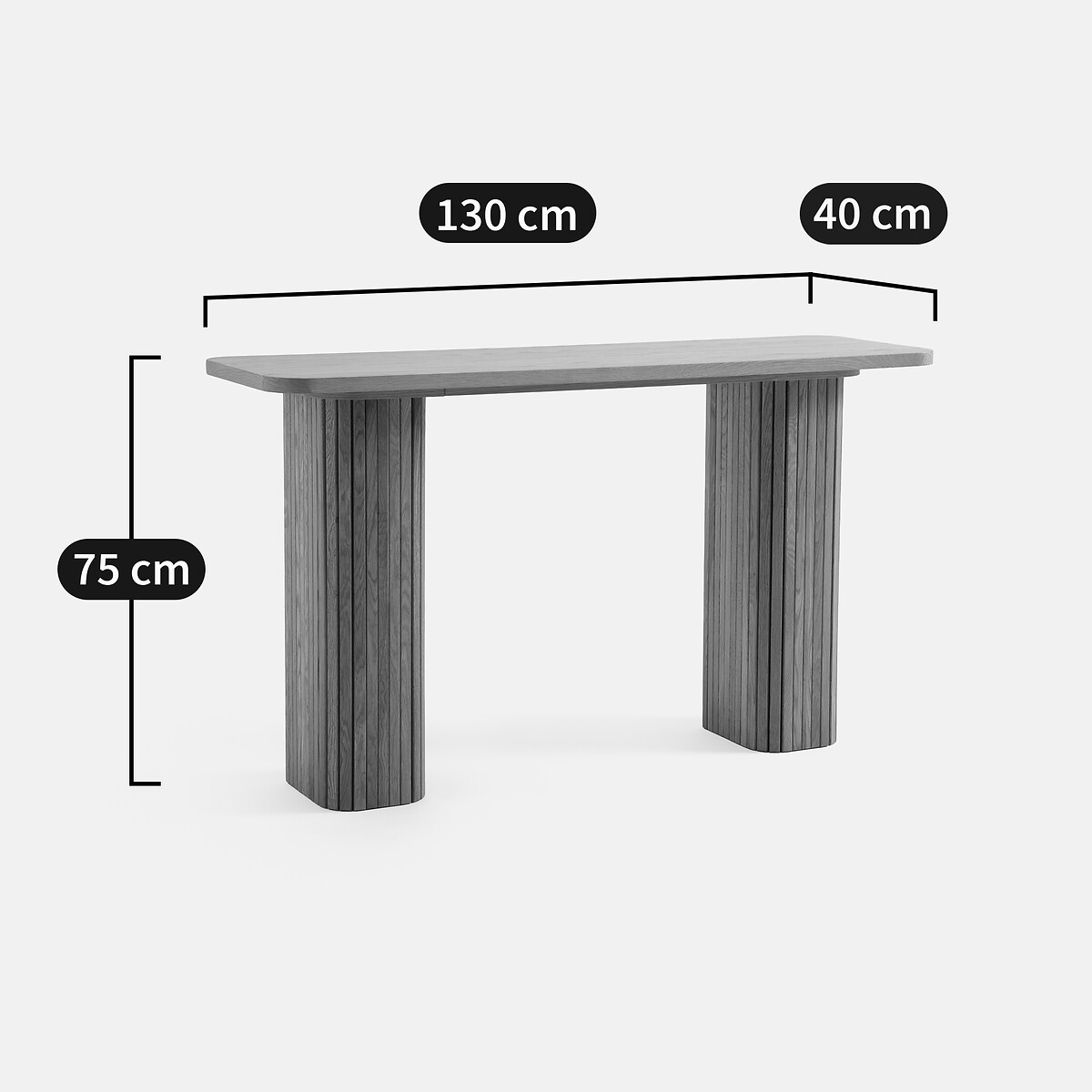 Console en plaqué chêne, LATTI coloris chêne, LA REDOUTE INTERIEURS