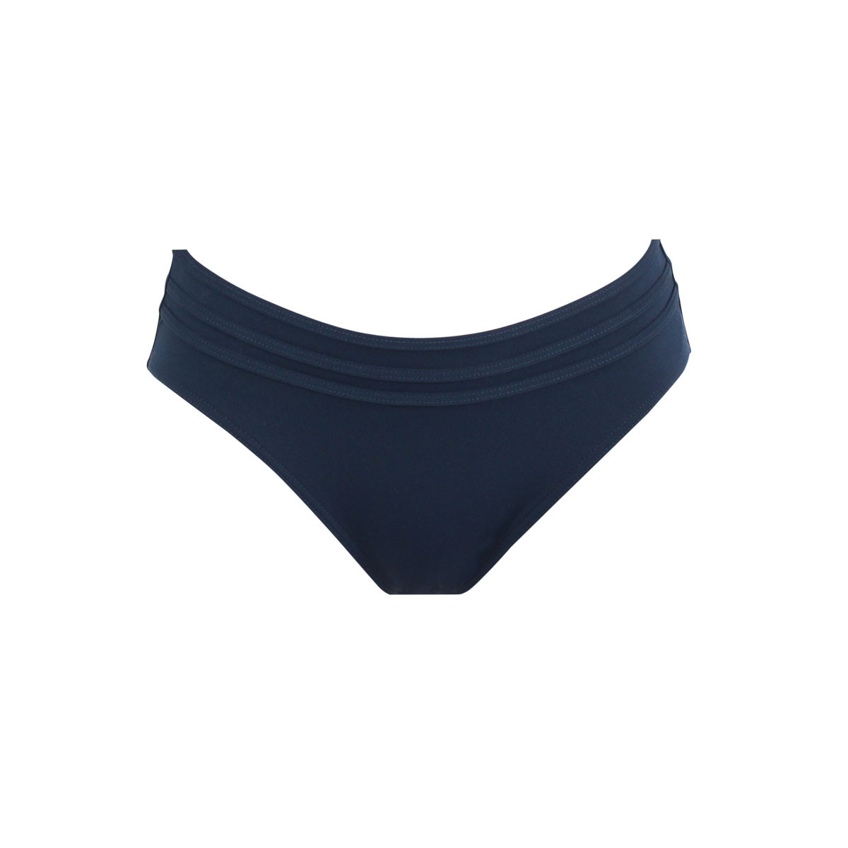 Bas de maillot culotte taille mi-haute GRACE marine, JANINE ROBIN