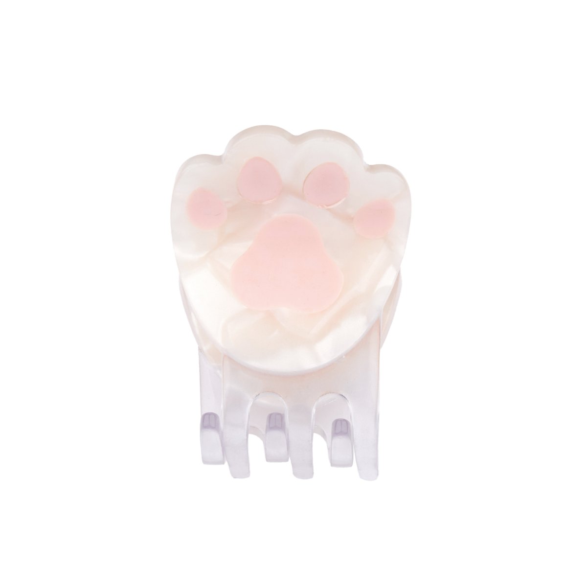 Mini pince à cheveux Coussinet blanc et rose nacré, COUCOU SUZETTE