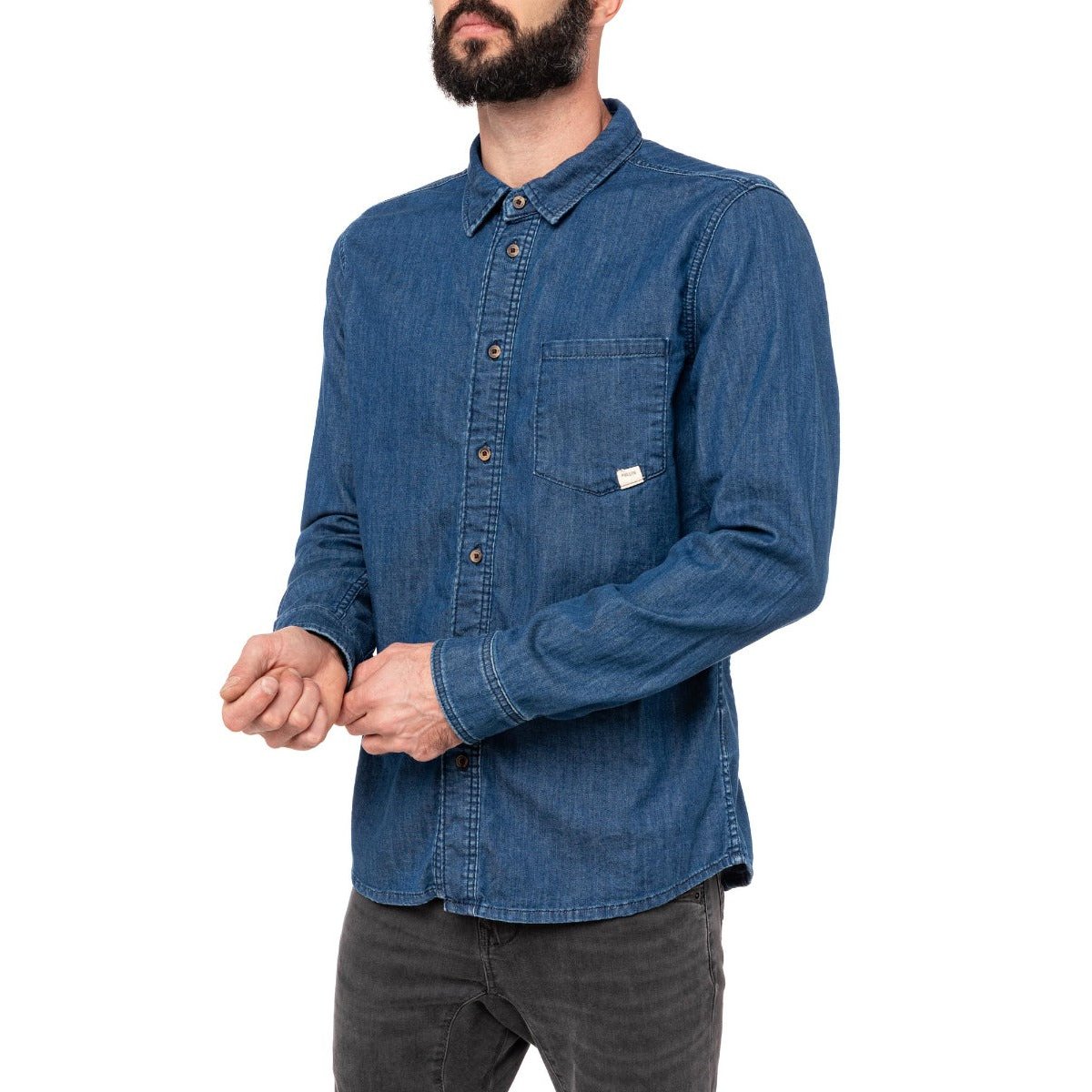 CHEMISE MIXTE VINTAGE bleu, PULLIN