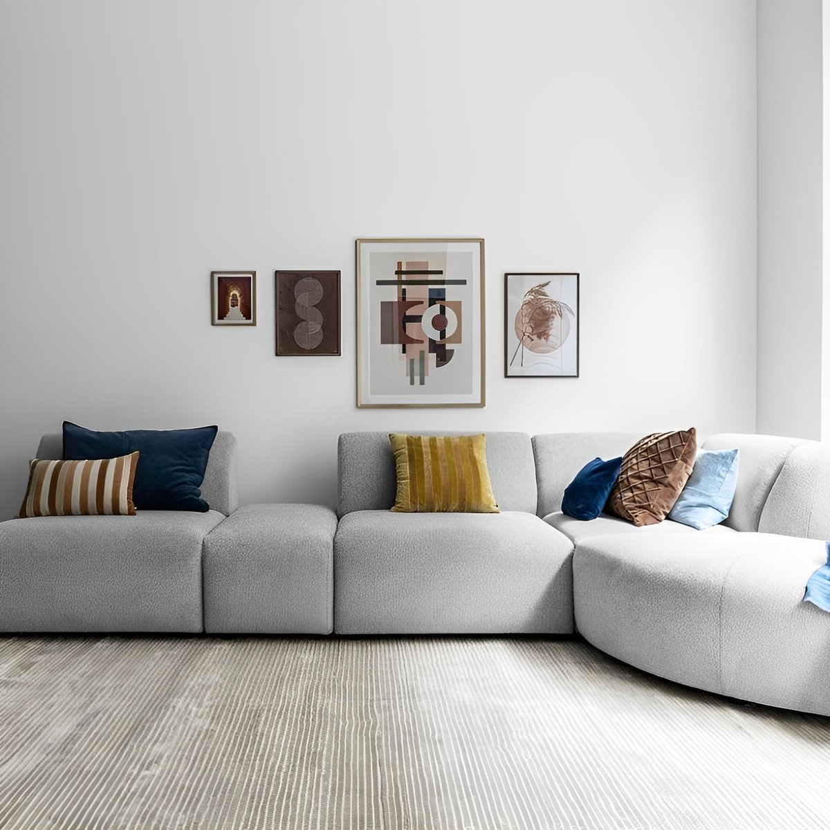 Ottoman en tissu JAX gris clair, HK LIVING