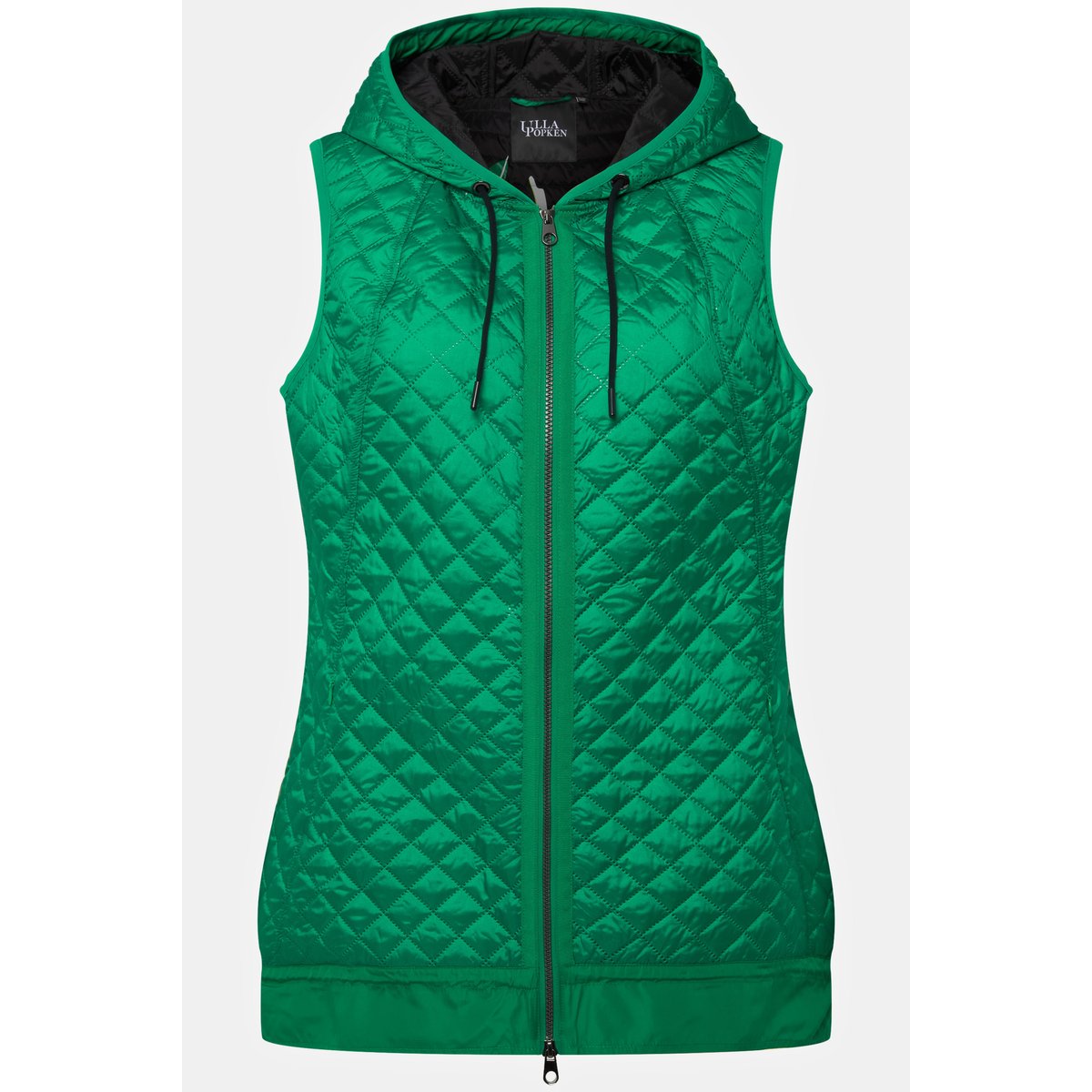 Gilet matelassé, cordon coulissant, capuche vert émeraude, ULLA POPKEN