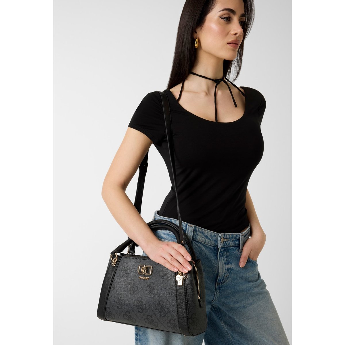 Sac À Main Logo Karnilla noir multi, GUESS