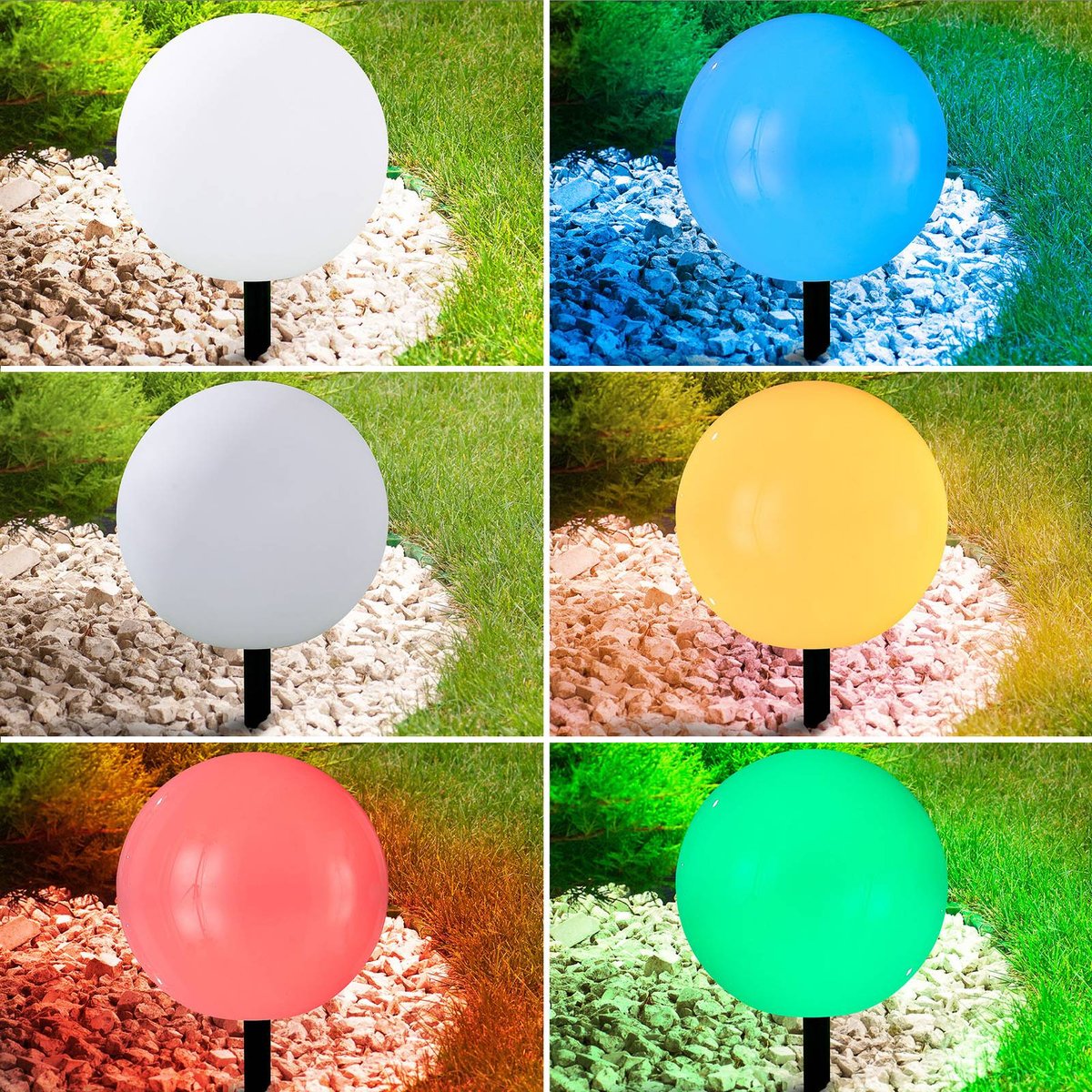 Lampe solaire  moderneLED, Lago blanc, LINDBY