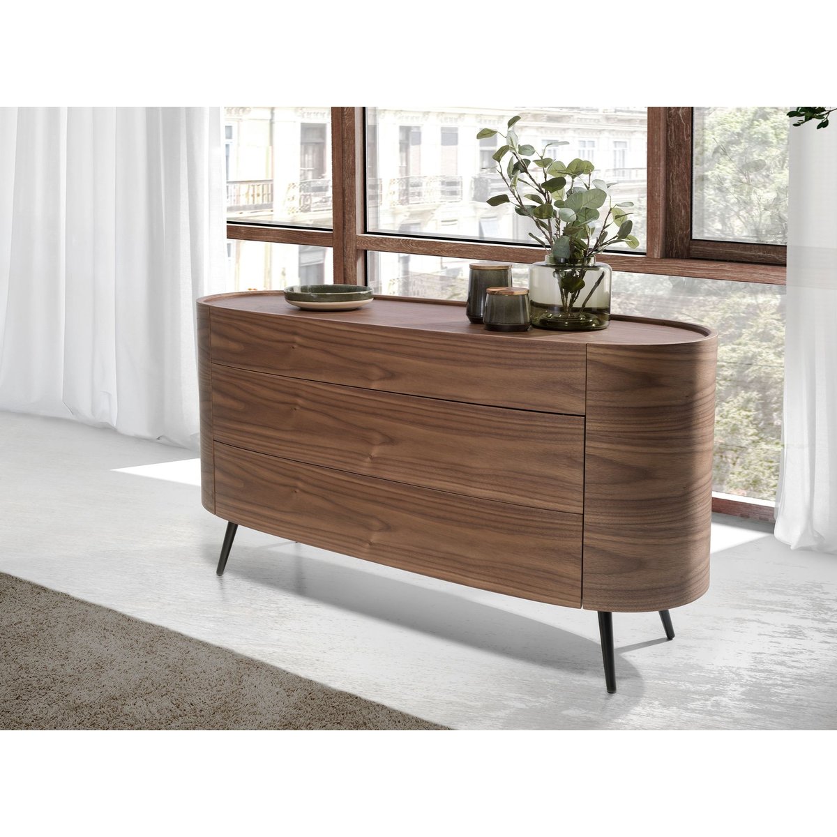 Commode noyer et pieds noyer | noir, ANGEL CERDA