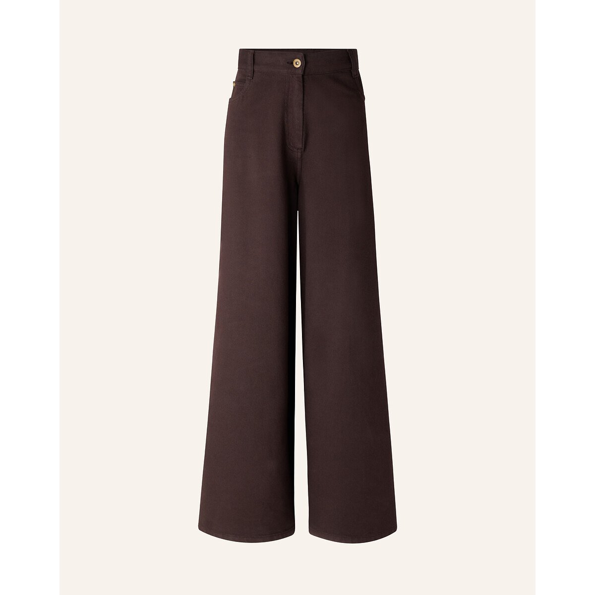 Pantaloni larghi vita alta, DALT caffé marrone, SESSUN