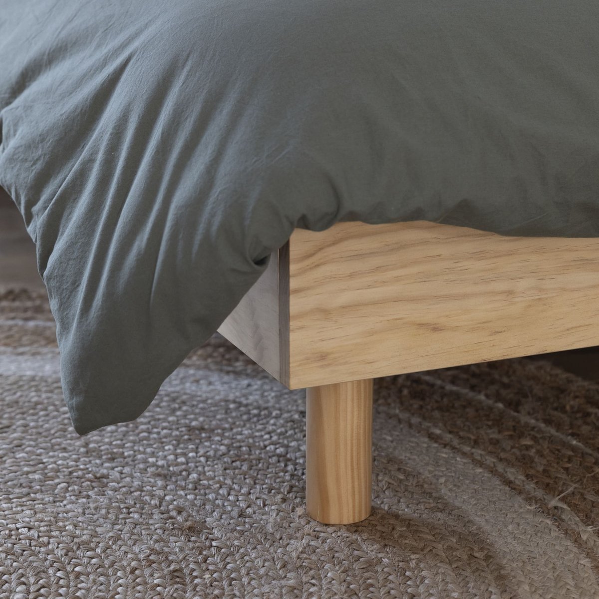 Sommier kit en bois massif bois clair, TERRE DE NUIT
