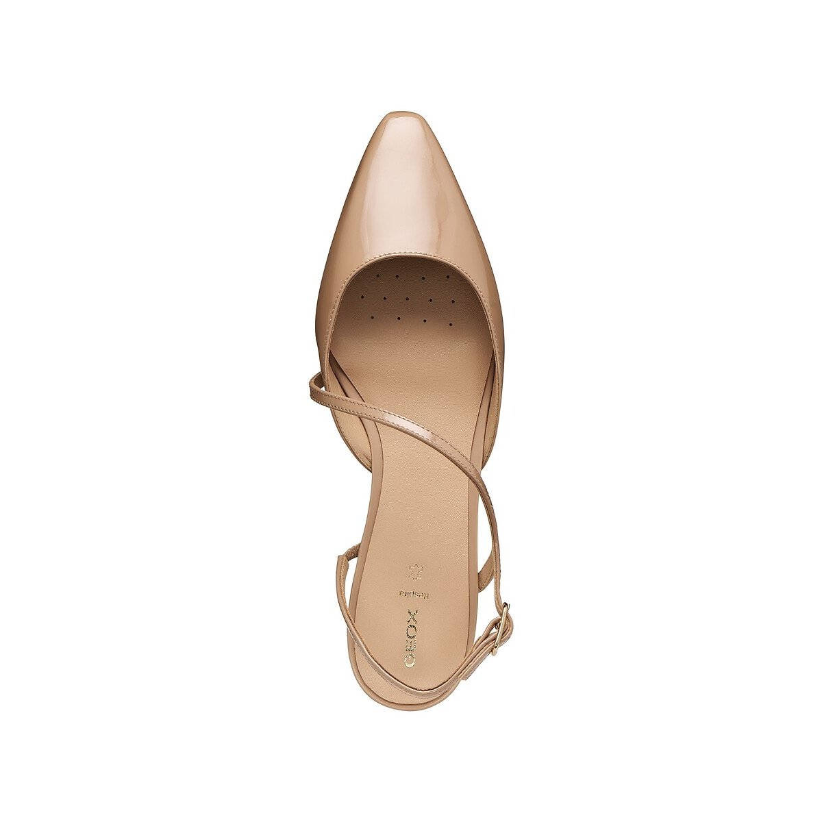 Ballerine slingback in pelle Giselda cammello, GEOX
