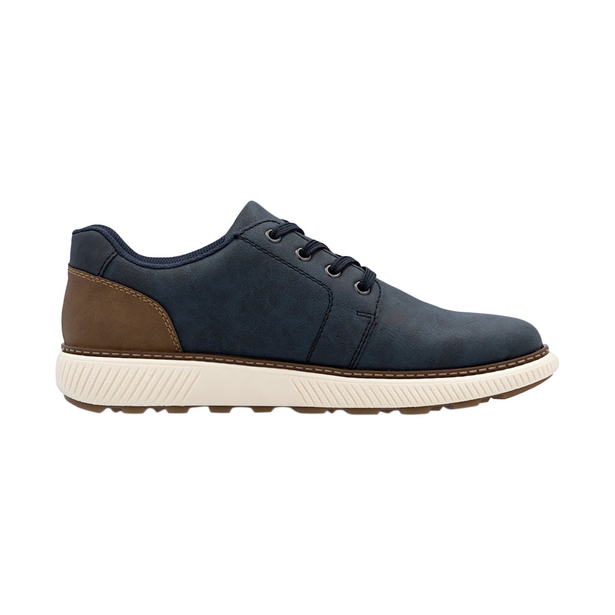 Basket Basse Cuir Clarino bleu, RIEKER