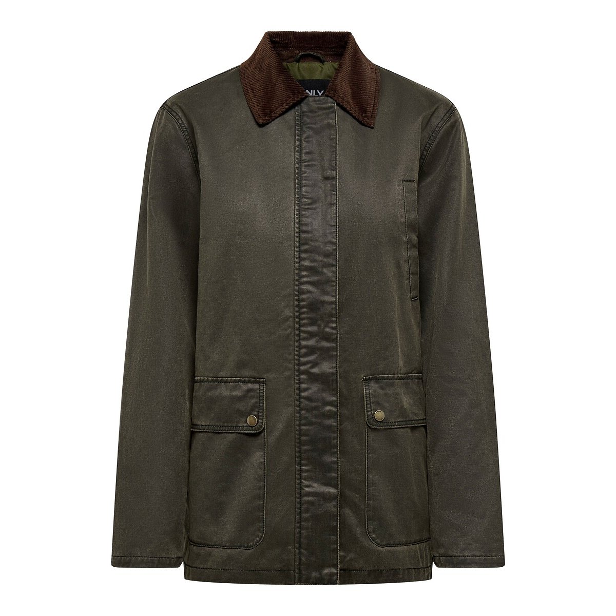 Parka col en velours vert foncé, ONLY