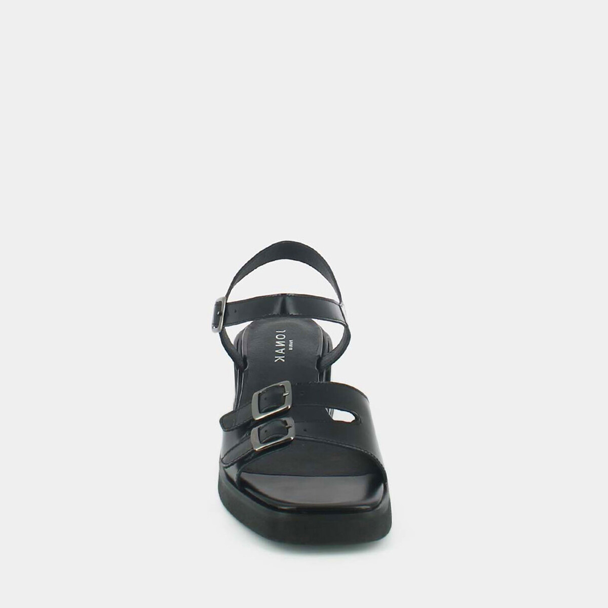 Avalo Leather Buckled Sandals black, JONAK
