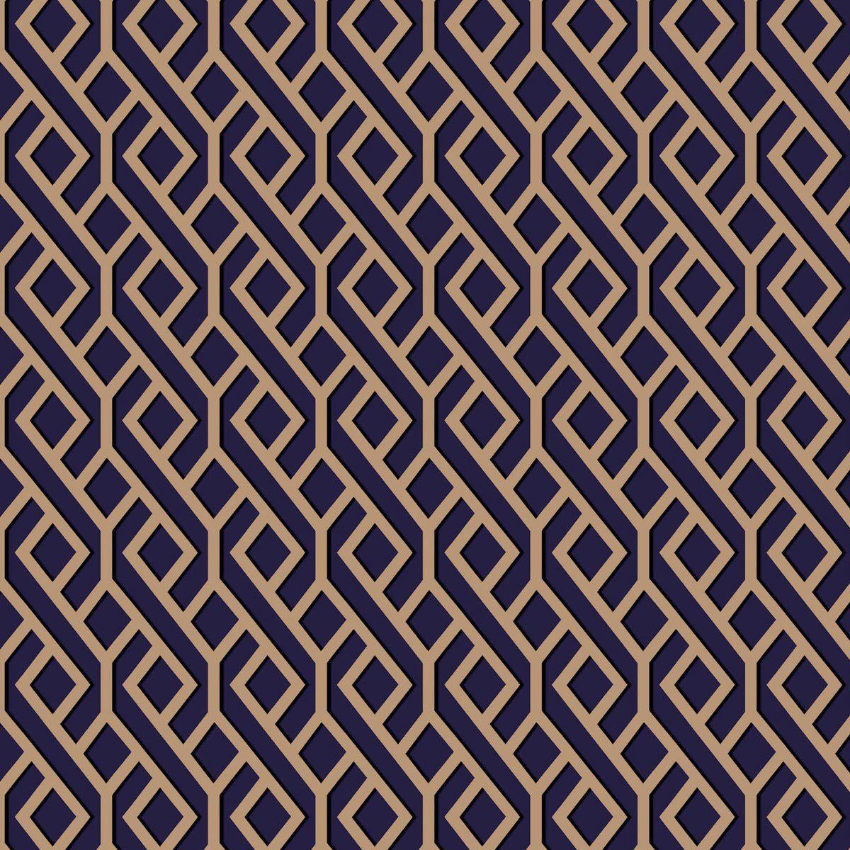 Papier peint Belissimo bleu-violet et or, SUBLIME