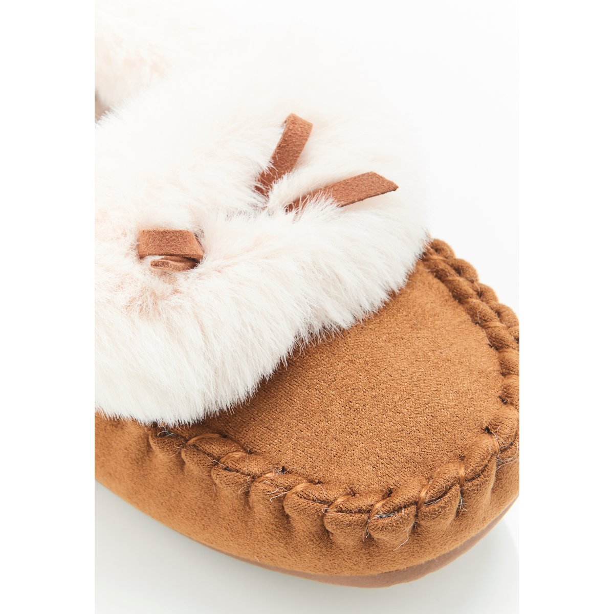 Chaussons Thermolactyl imitation fourrure marron noisette, DAMART