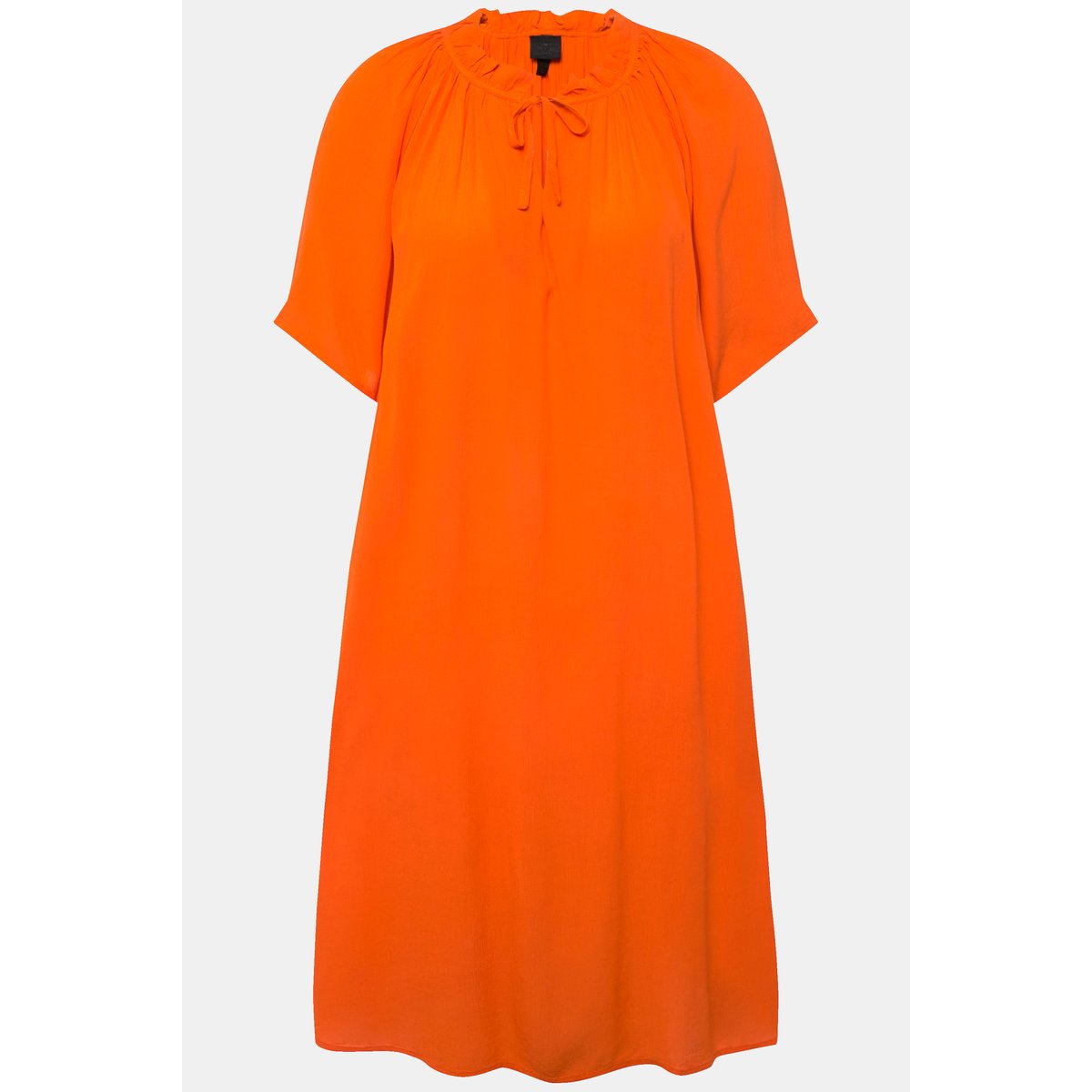 Robe avec ruchés. Silhouette en A évasée. orange, ULLA POPKEN