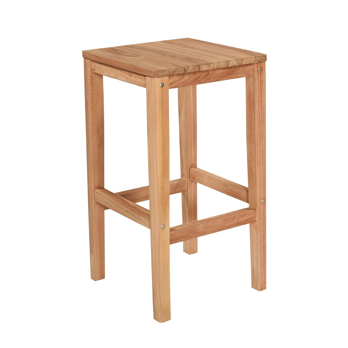 Tabouret de bar en teck massif Sarina naturel, TECK ATTITUDE