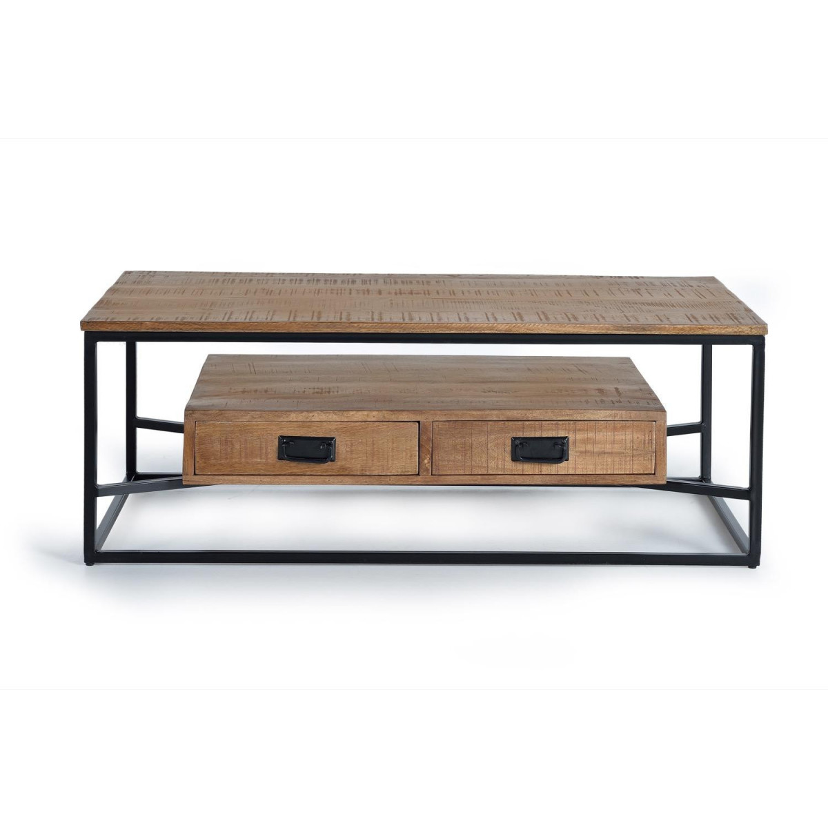 Table basse 2 tiroirs - MÉSÉLINE marron, DECORATION D’AUTREFOIS